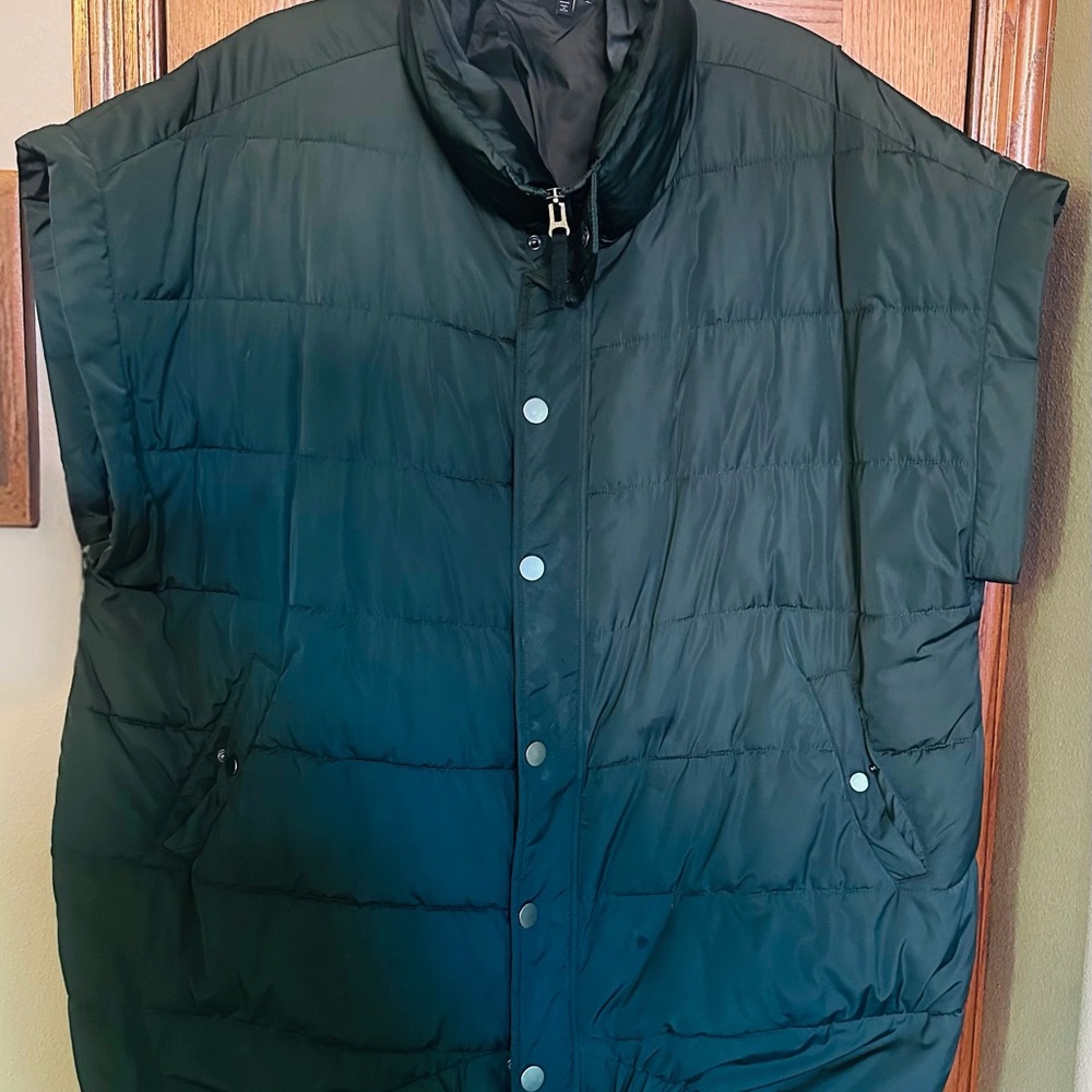 Universal Standard Dark Green Quilted Sleeveless Puffer Vest